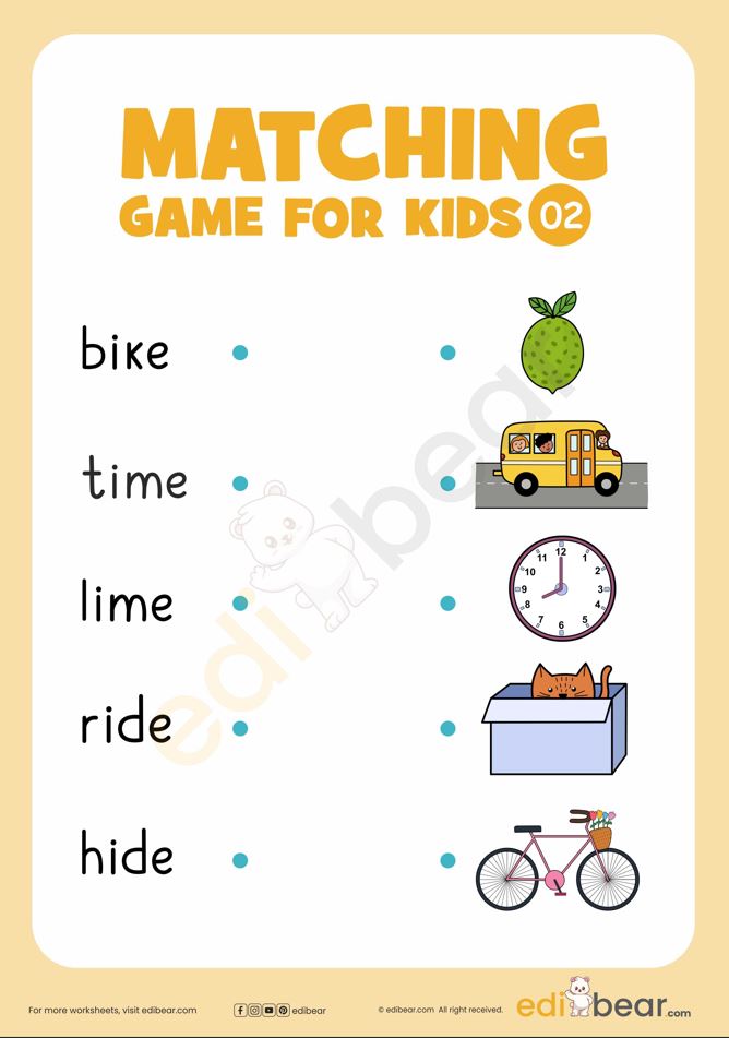 matching exercise for kids pdf